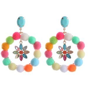 Perfect for Pride Pom Pom and rhinestone earrings